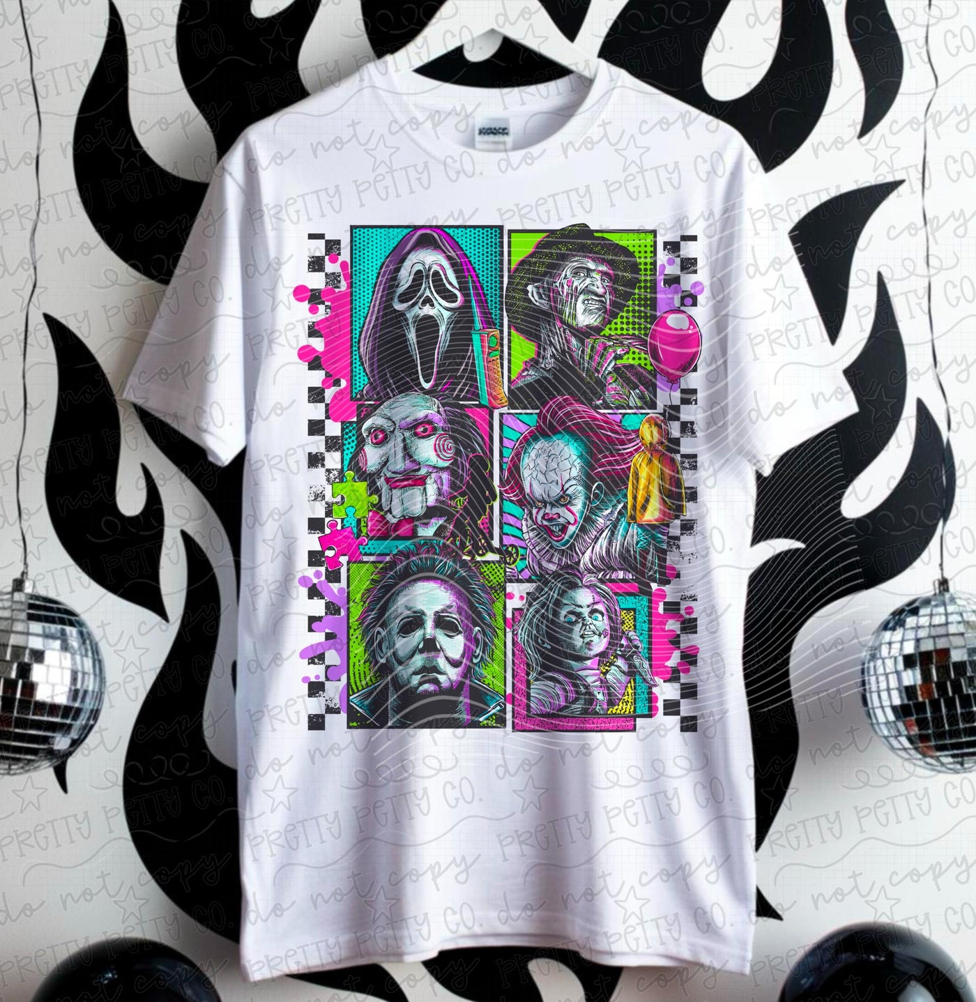 Horror Squad Graphic Tee | Slasher Horror Halloween Shirt | Spooky Season Character Tee