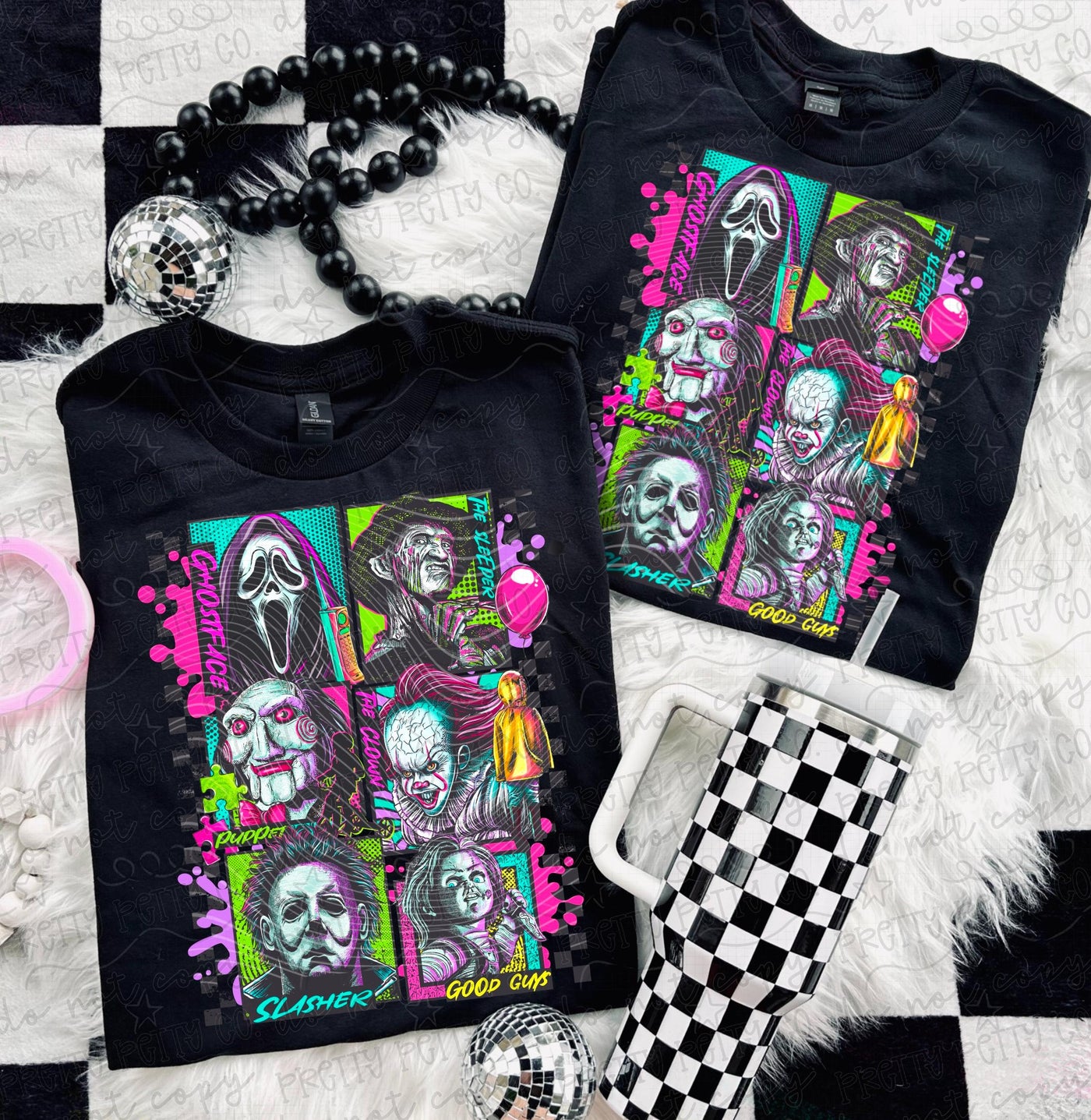 Horror Squad Graphic Tee | Slasher Horror Halloween Shirt | Spooky Season Character Tee