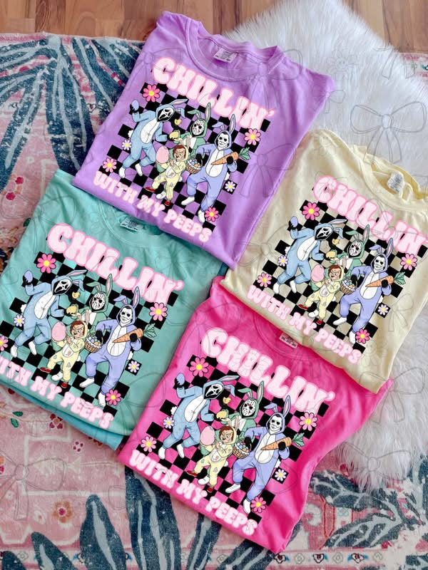Chillin With My Peeps Easter Tee | Funny Spring Bunny Shirt | Cute Holiday Candy T-Shirt - Pretty Petty Co