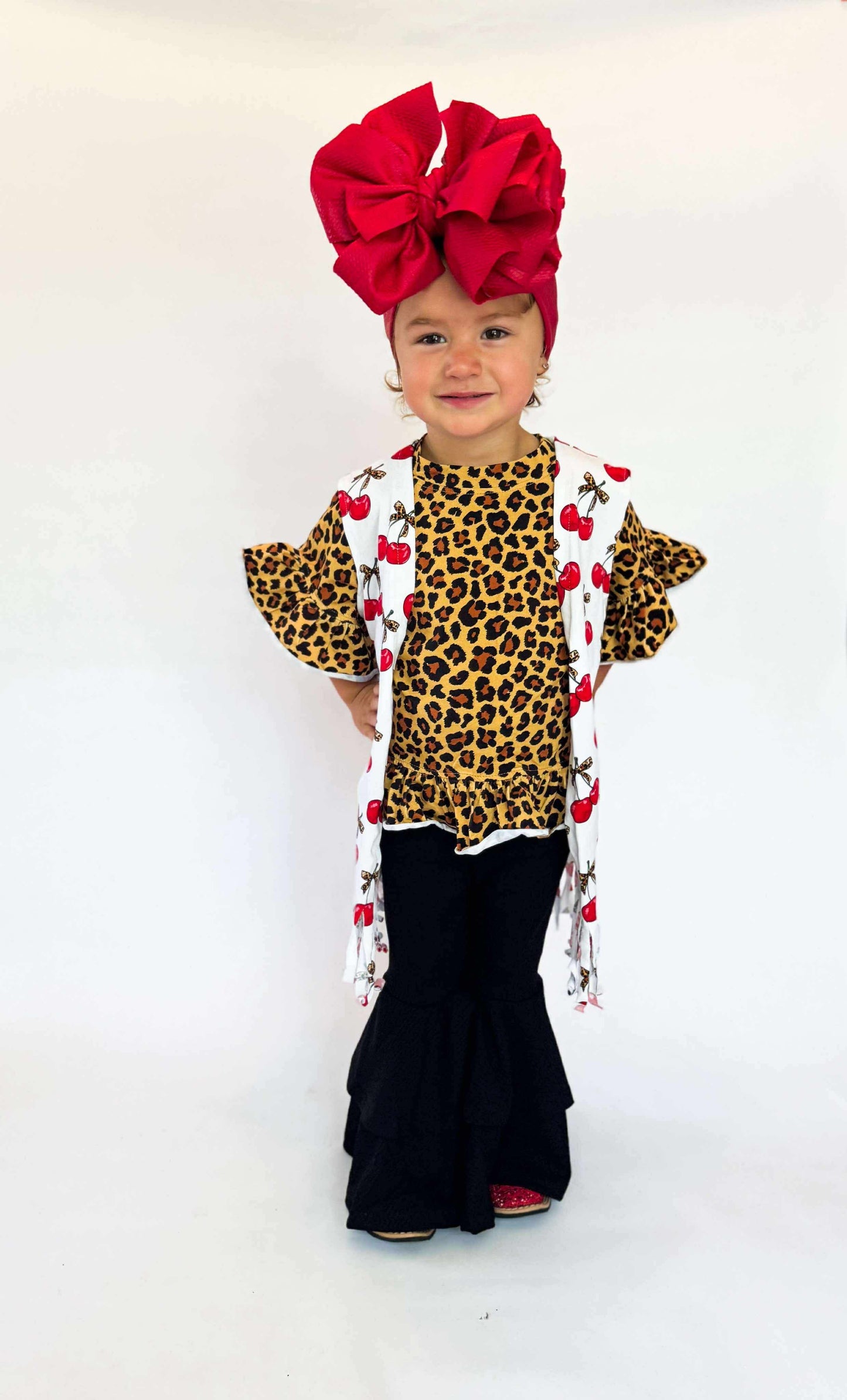 Cheetah ruffle top (FINAL SALE)