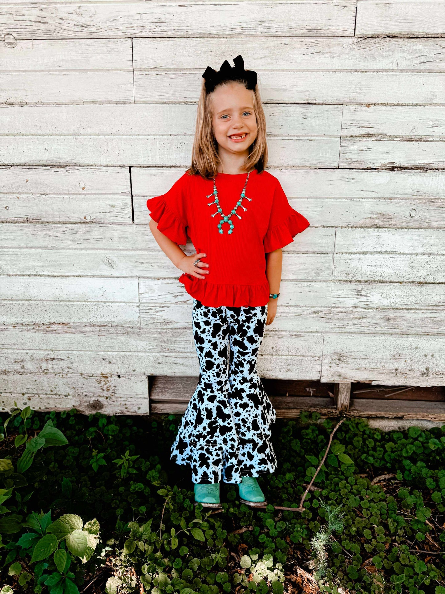 Rodeo Red ruffle top  (FINAL SALE)