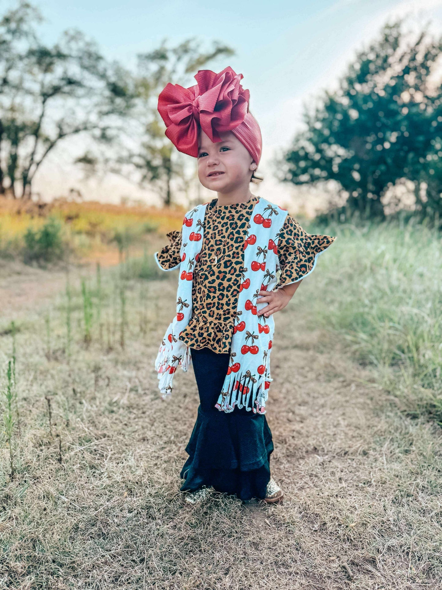 Cheetah ruffle top (FINAL SALE)