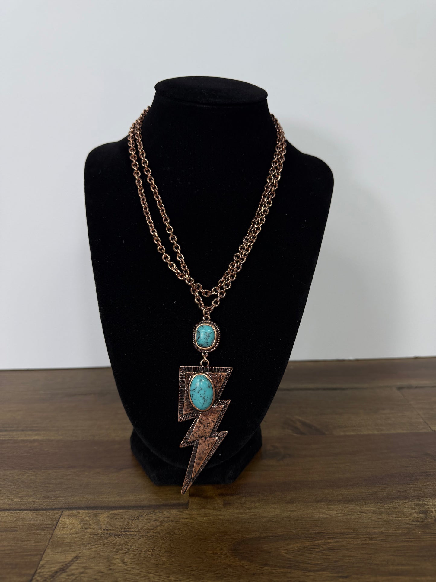 Large Lightning Bolt Stone Necklace (FINAL SALE)