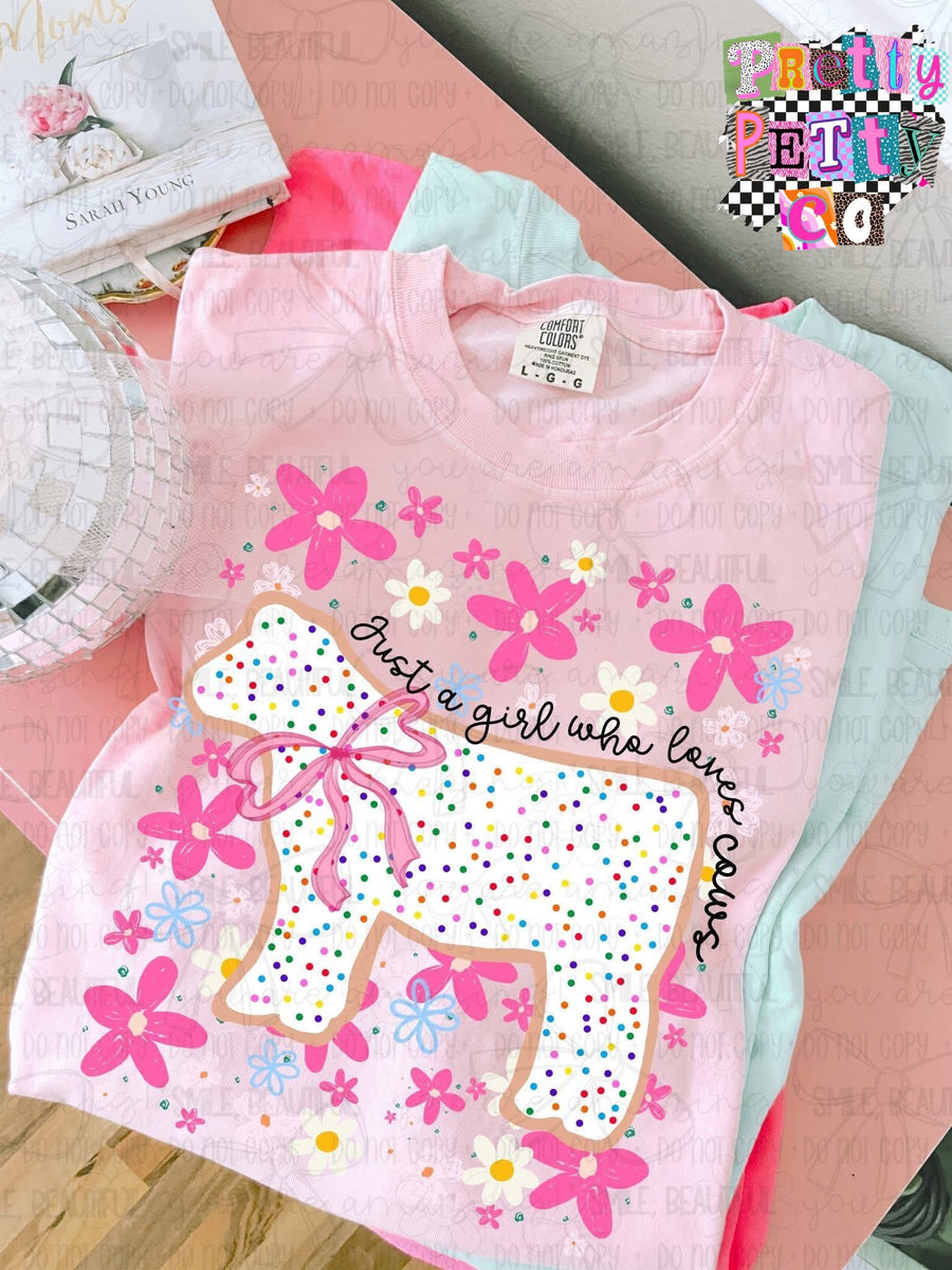 Just a Girl Who Loves Cows Shirt – Cute Cow Lover Graphic Tee for Women - Pretty Petty Co