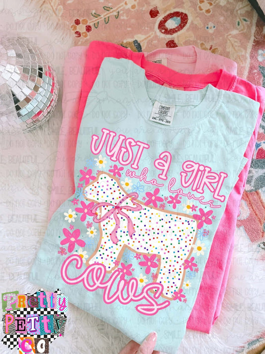 Just a Girl Who Loves Cows Shirt – Cute Cow Lover Graphic Tee for Women