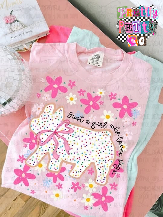 Just a Girl Who Loves Pigs Tee – Funny Pig Lover Farm Shirt - Pretty Petty Co