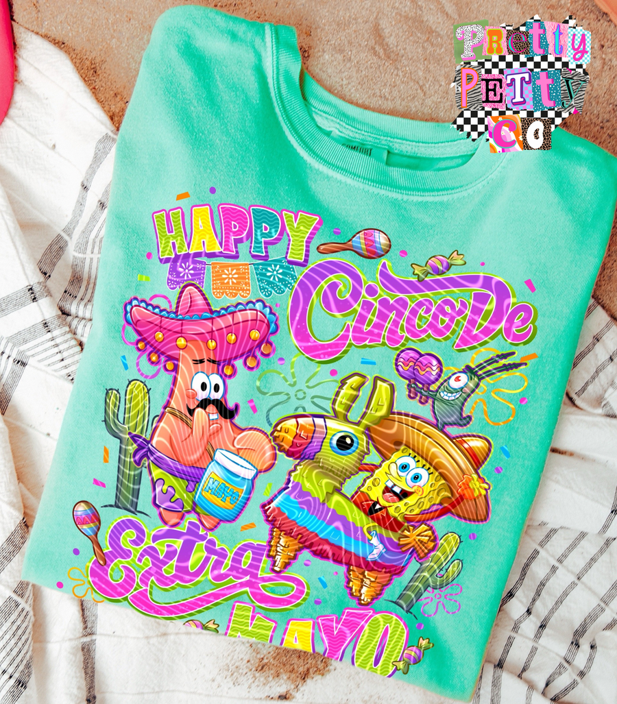 SpongeBob Fiesta Shirt – Cinco de Mayo Graphic Tee - Pretty Petty Co