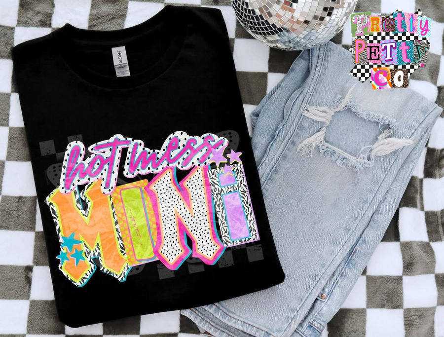 Hot Mess Mini Graphic Tee – Funny Kids Shirt, Toddler Humor T-Shirt - Pretty Petty Co
