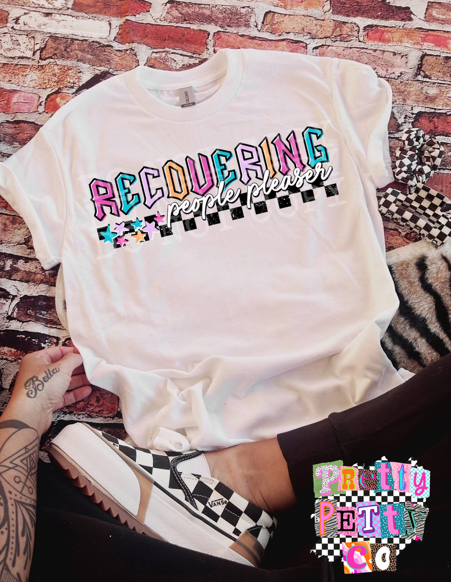 Recovering People Pleaser Graphic Tee – Funny Self Growth Shirt, Relatable Humor T-Shirt - Pretty Petty Co