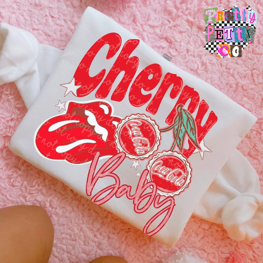 Cherry Baby Coca Cola Graphic Tee – Retro Soda Shirt, Vintage Pop Culture T-Shirt - Pretty Petty Co