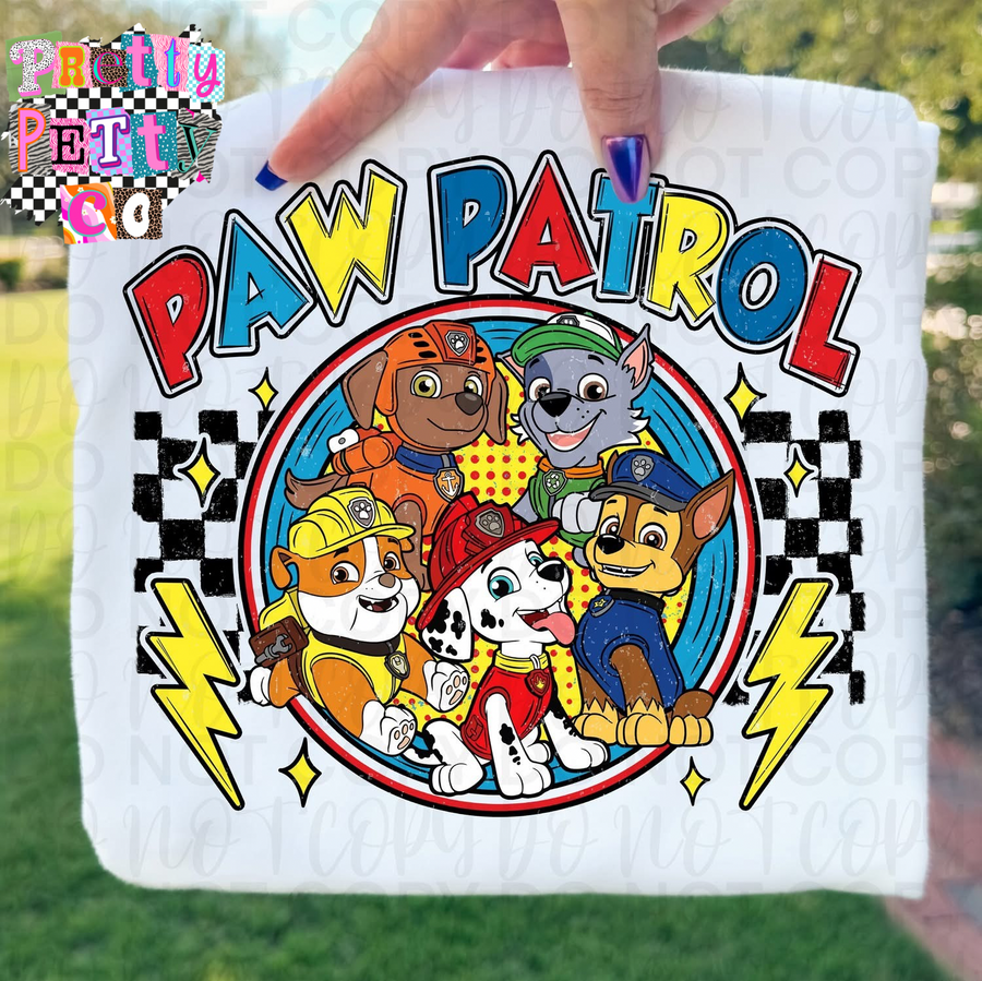 Paw Patrol Shirt – Cute Kids Cartoon Graphic Tee, Paw Print T-Shirt - Pretty Petty Co
