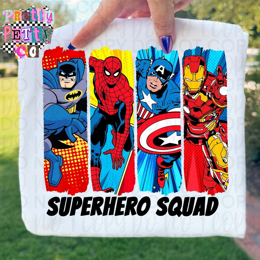 Superhero Squad Graphic Tee – Kids Cartoon Shirt, Action Hero Adventure Tee - Pretty Petty Co