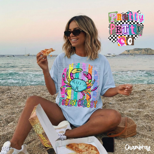 Feelin Crabby Funny Graphic T-Shirt – Casual Cute Tee