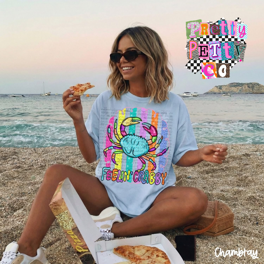 Feelin Crabby Funny Graphic T-Shirt – Casual Cute Tee - Pretty Petty Co