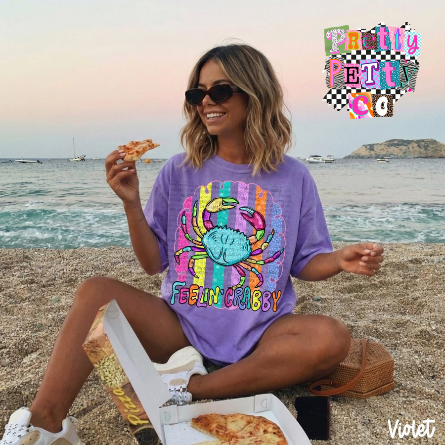 Feelin Crabby Funny Graphic T-Shirt – Casual Cute Tee - Pretty Petty Co
