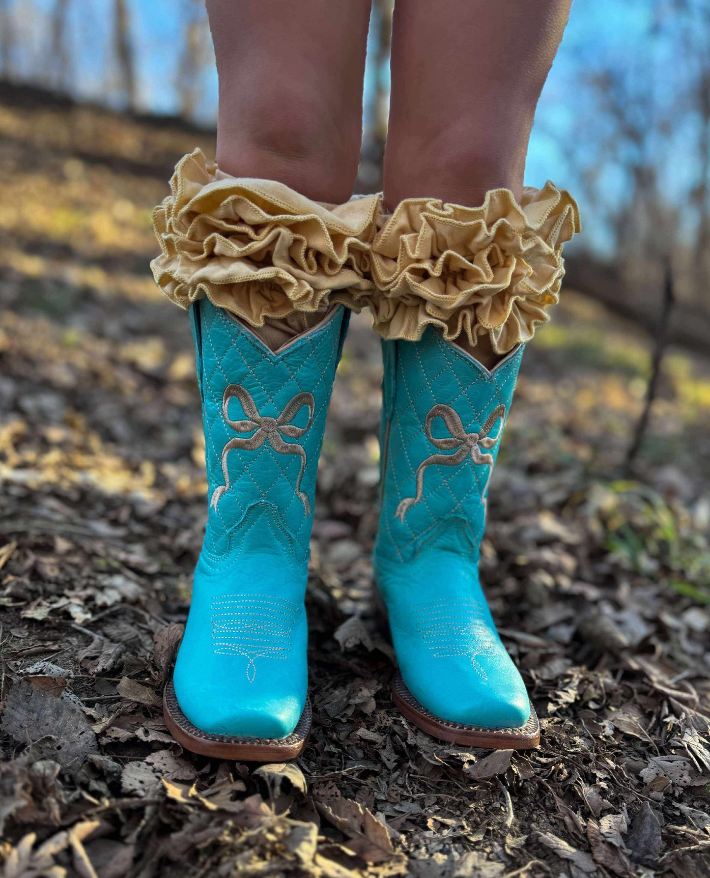 Turquoise Bow Tanner Mark Boots