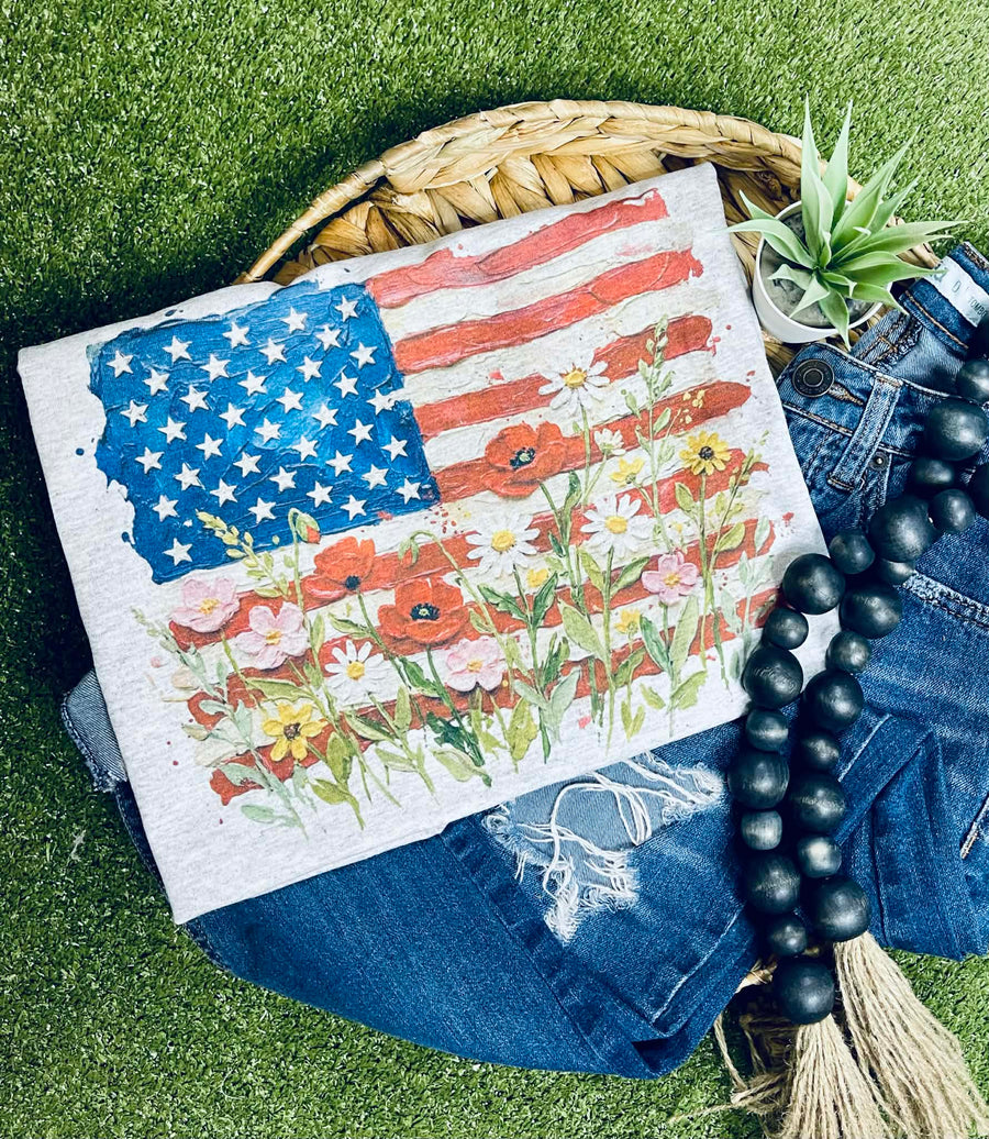 Flags and Flowers (Gildan Tee) - Pretty Petty Co