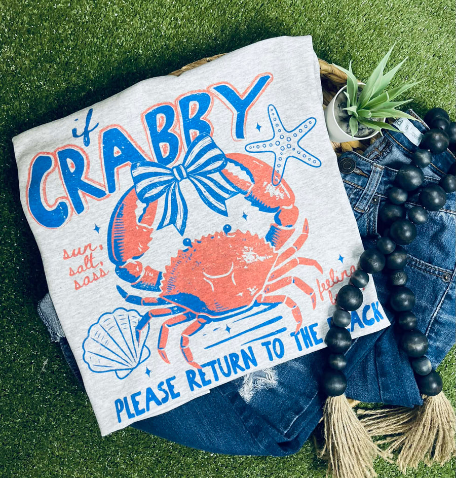 Crabby Please Return to the Beach (Gildan Tee) - Pretty Petty Co
