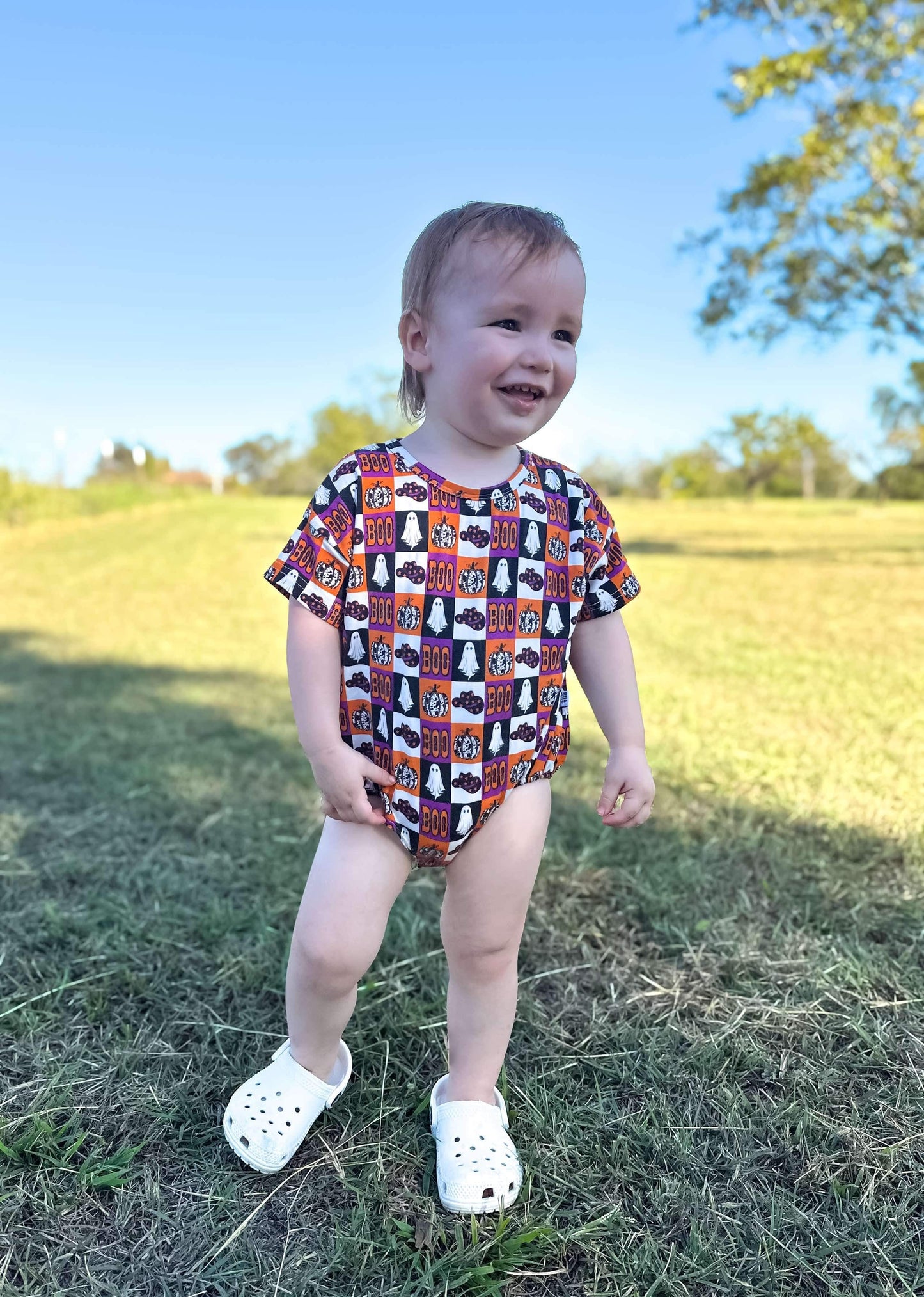 2T BOO Halloween Oversized Bamboo Romper (FINAL SALE)