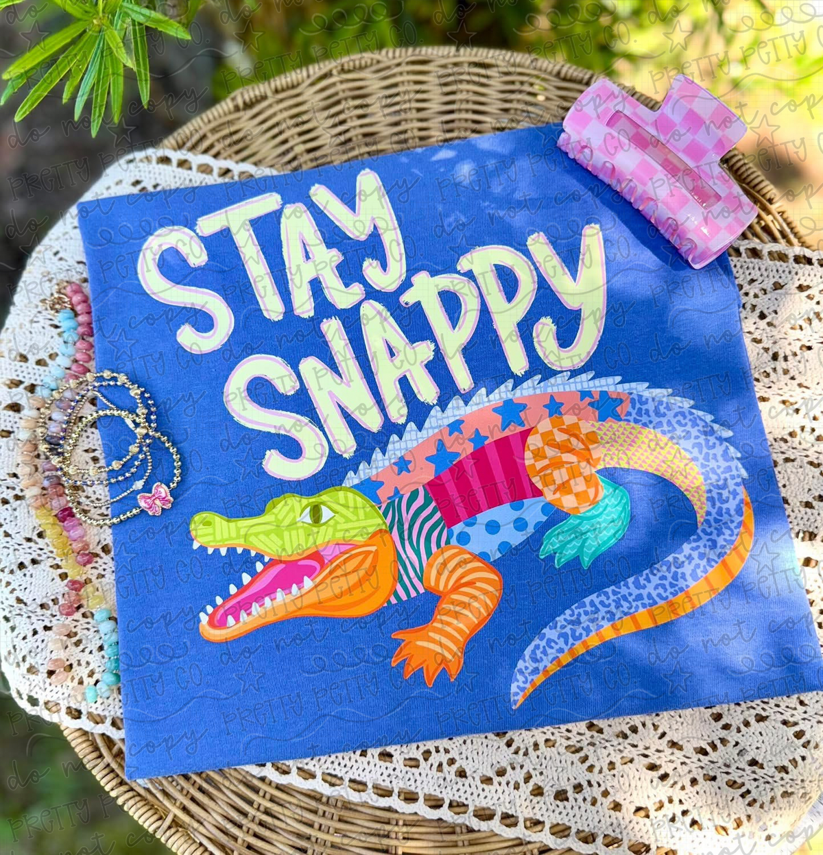Stay Snappy Alligator Shirt, Comfort Colors Summer Tee, Funny Gator Graphic T-Shirt, Southern Summer Apparel, Cute Crocodile Beach Tee - Pretty Petty Co