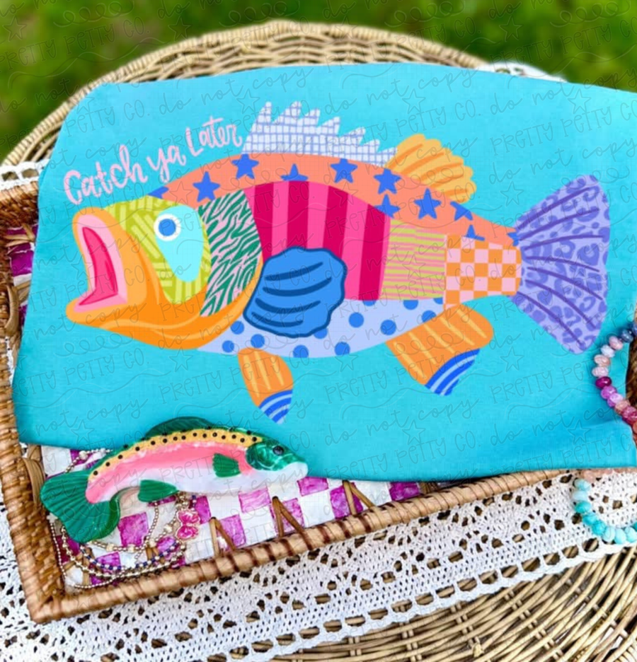 Catch You Later Fish Shirt, Comfort Colors Summer Tee, Funny Fishing Graphic Tee, Beach Vacation Shirt, Coastal Lake Life T-Shirt, Cute Fisherman Gift Tee - Pretty Petty Co