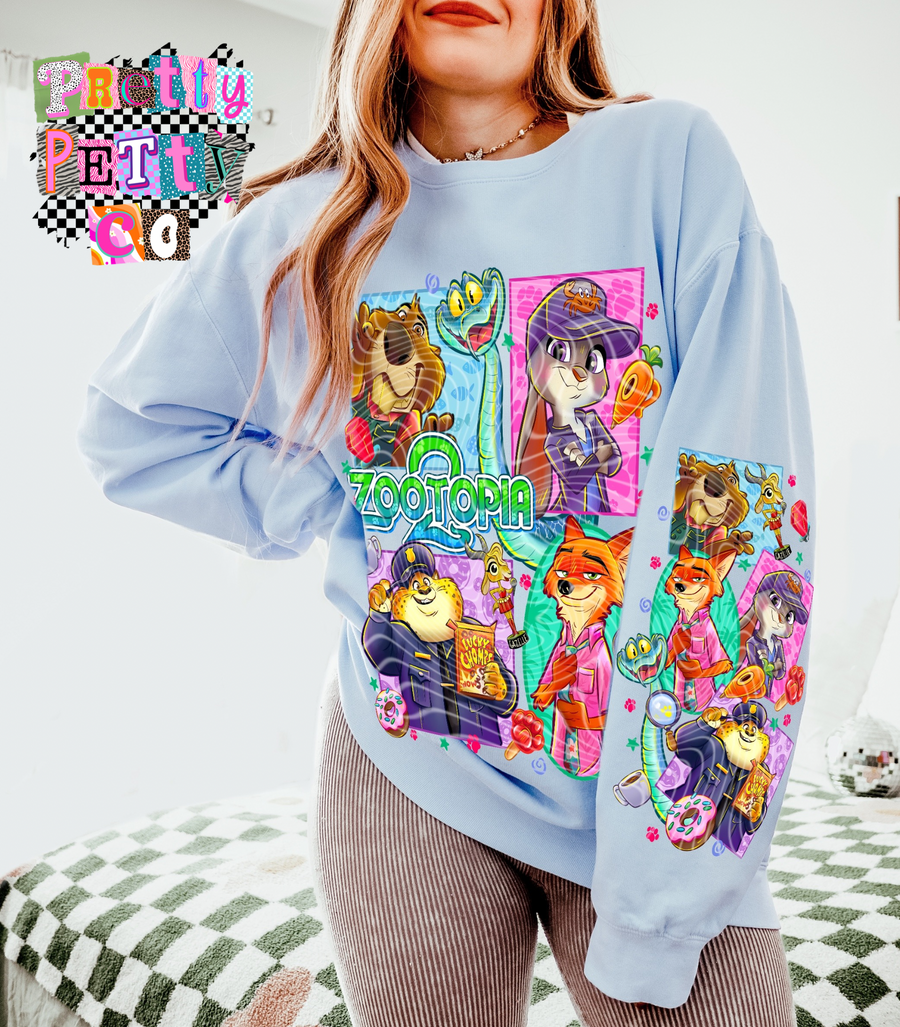 Cute Animal Friends Graphic Tee, Zootopia 2 Inspired Cartoon Shirt, Gildan, Youth & Adult Sizing, DTF Printe - Pretty Petty Co