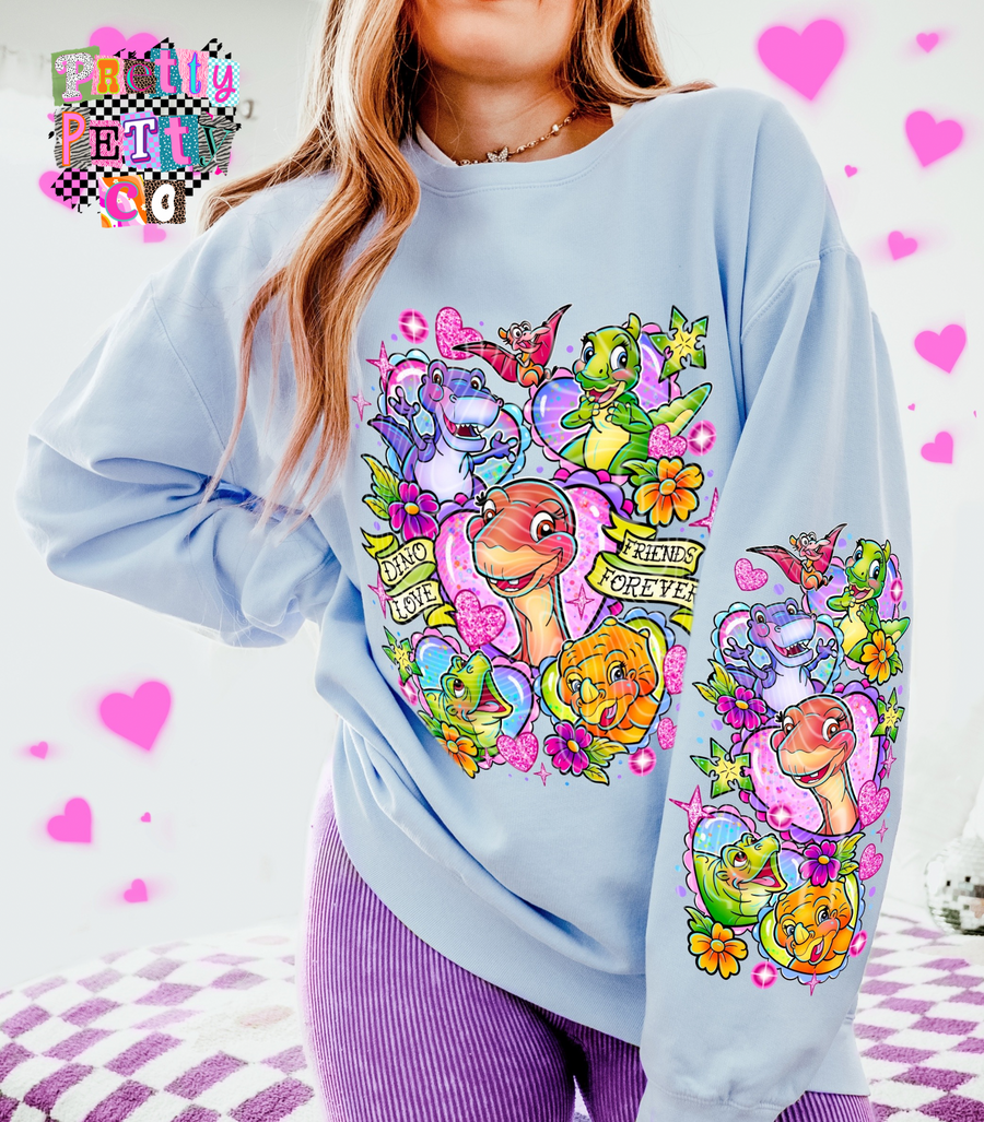 Cute Dinosaur Graphic Tee, Gildan T-Shirt, Prehistoric Friends Movie Inspired Shirt, Youth & Adult Sizing, DTF Printed - Pretty Petty Co