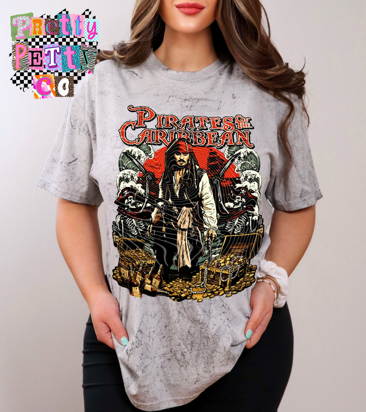 Pirates of the Caribbean Graphic Tee, Comfort Colors T-Shirt, High Seas Adventure Shirt, Youth & Adult Sizing, DTF Printed - Pretty Petty Co