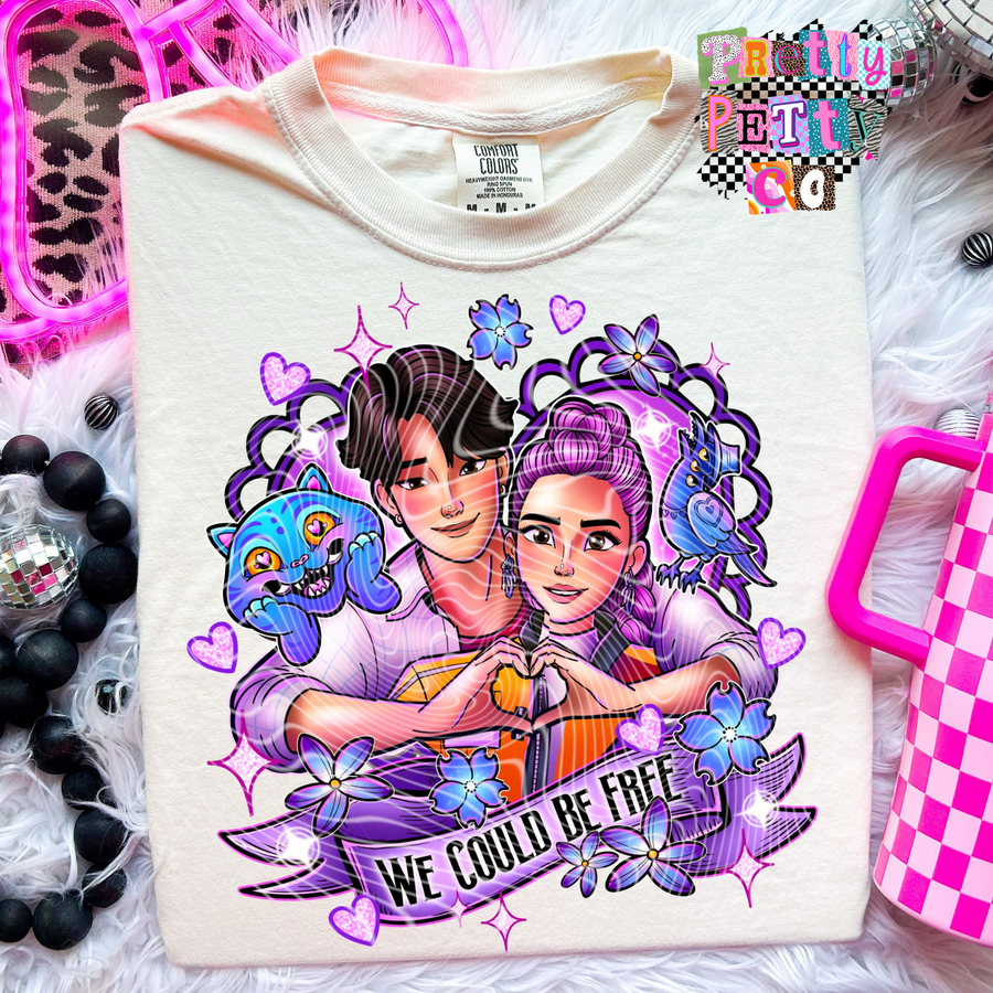 We Could Be Free Graphic Tee, K-Pop Inspired Demon Hunter Shirt, Comfort Colors, Youth & Adult Sizing, DTF Printed - Pretty Petty Co