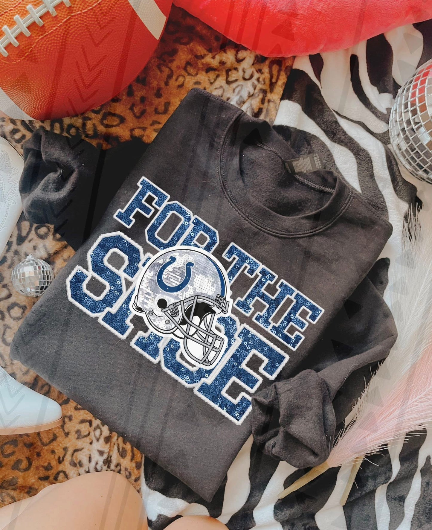 Football Fan Faux Embroidery Shirt – Trendy Sports & Team Spirit Graphic Tee – Unisex DTF Print – Youth & Adult Sizes