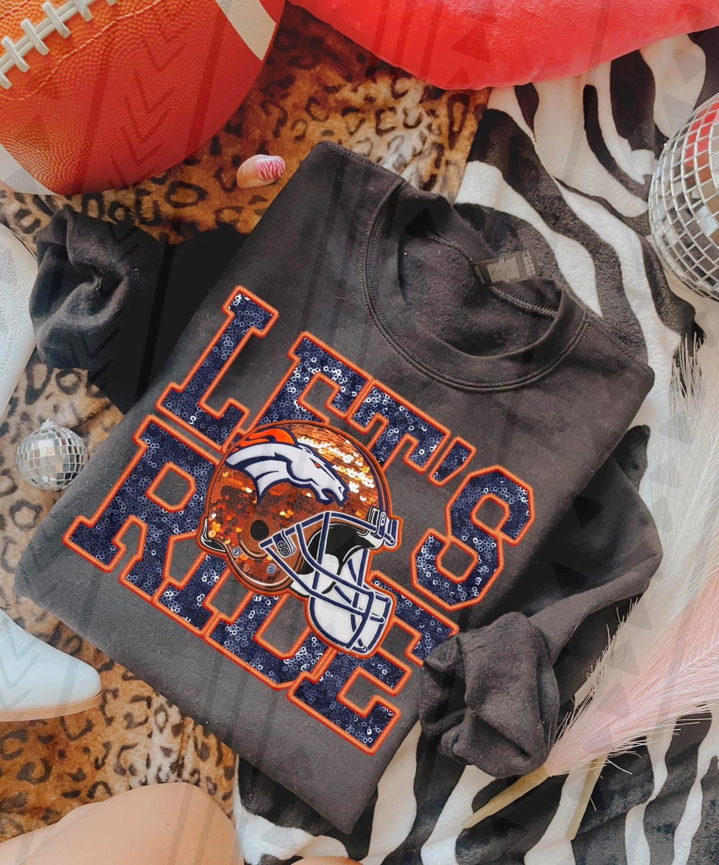 Football Fan Faux Embroidery Shirt – Trendy Sports & Team Spirit Graphic Tee – Unisex DTF Print – Youth & Adult Sizes