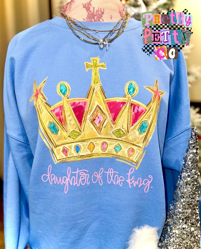 Daughter of the King T-Shirt – Christian Crown Graphic Tee – Inspirational Faith Shirt for Wom - Pretty Petty Co