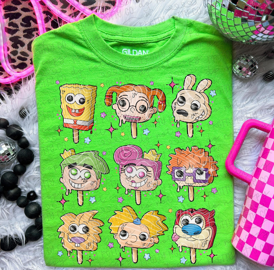90s Cartoon Popsicle Character Graphic Tee | Retro Nostalgic Ice Cream Bar Shirt | Y2K Vintage Cartoon Comfort Colors Tee | Funny Summer T-Shirt - Pretty Petty Co