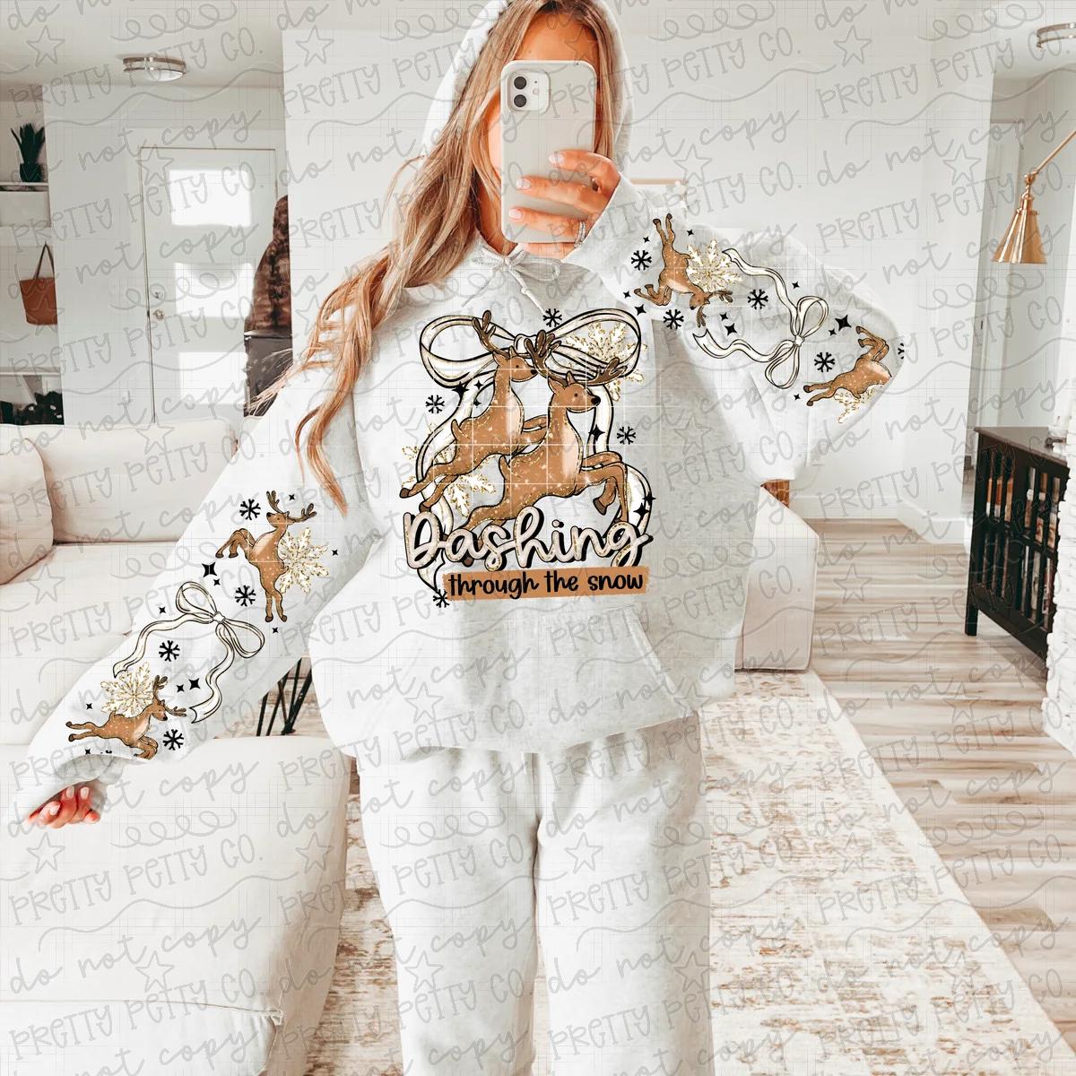 Dashing Through the Snow Vintage Reindeer Christmas Sweatshirt