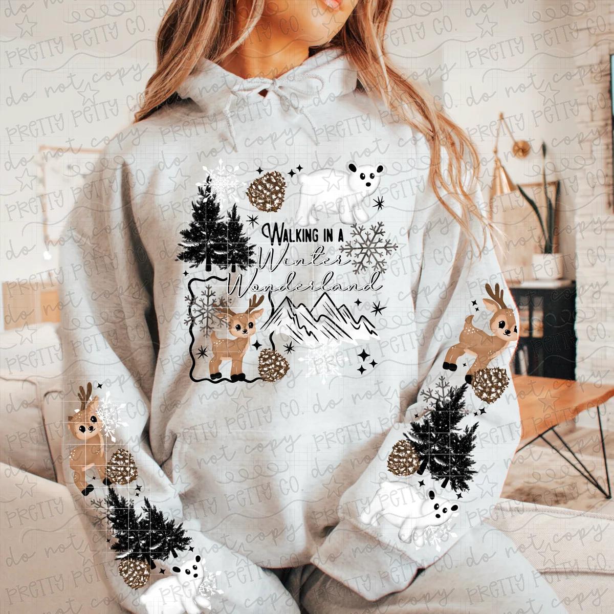 Walking in a Winter Wonderland Sweatshirt | Cute Reindeer Winter Graphic Crewneck