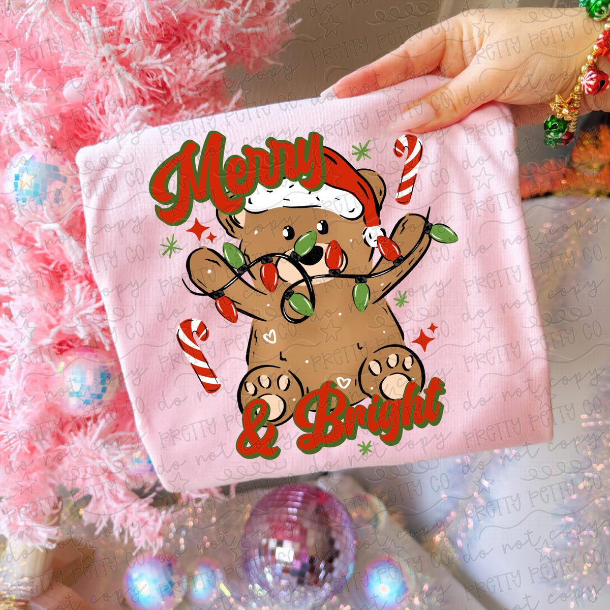 Merry & Bright Christmas Gingerbread Shirt | Festive Holiday Graphic Tee