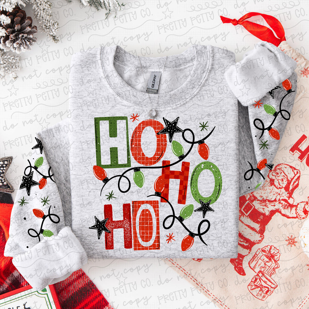 Ho Ho Ho Christmas Sweatshirt | Retro Santa Holiday Graphic Crewneck