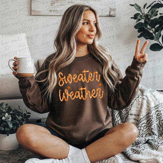 Sweater Weather Fall Graphic Tee | Cozy Autumn Shirt