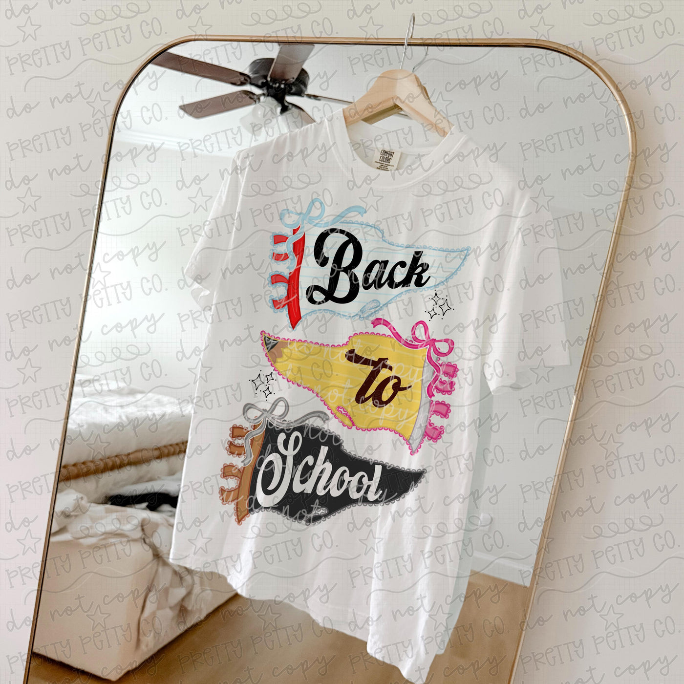 Back to School Pennant Graphic Tee | Retro School Spirit Teacher Shirt | Colorful Back to School T-Shirt