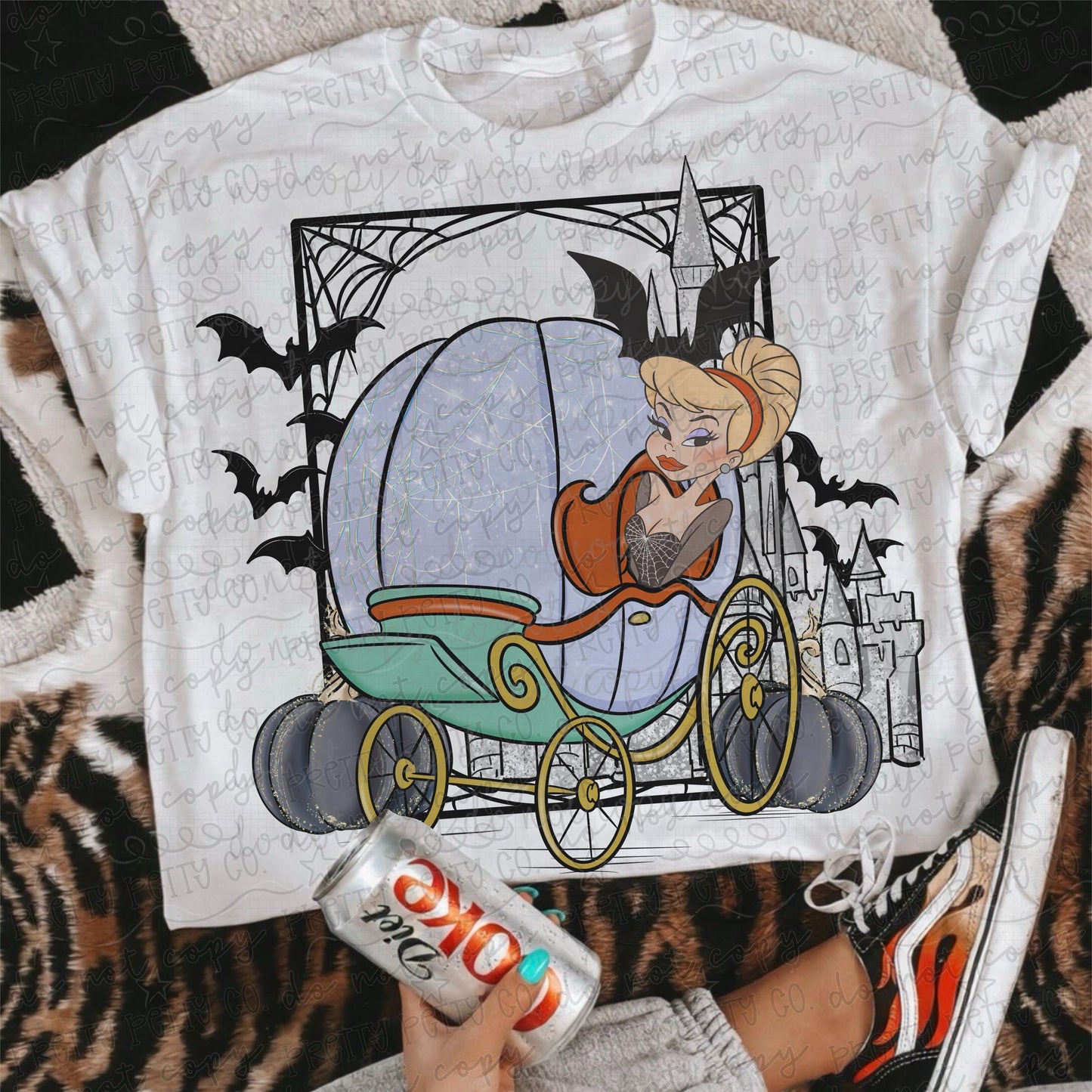Princess Carriage Halloween Shirt | Spooky Princess Graphic Tee | Pumpkin Carriage Shirt for Women