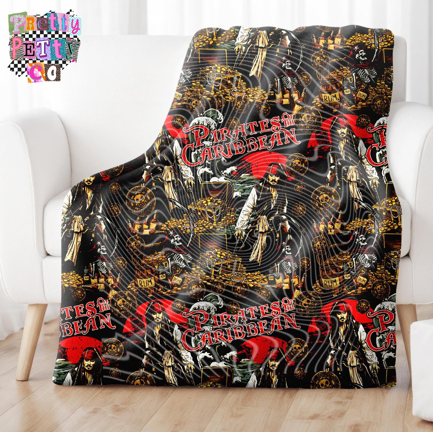 Caribbean Pirate Throw Blanket – Cozy Plush Blanket for Adventure Movie Lovers