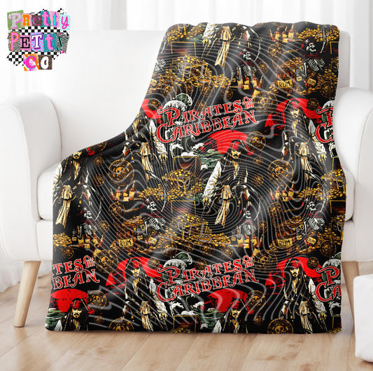 Caribbean Pirate Throw Blanket – Cozy Plush Blanket for Adventure Movie Lovers