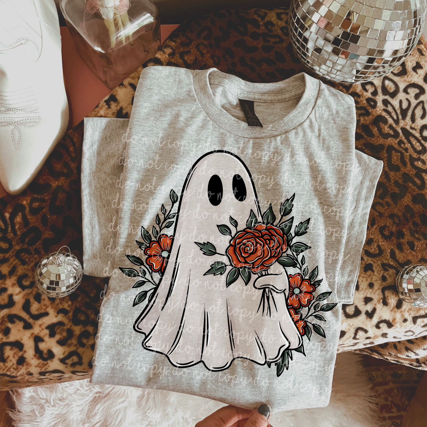 Floral Ghost Halloween Shirt | Cute Spooky Ghost Tee | Vintage Floral Halloween Graphic Shirt