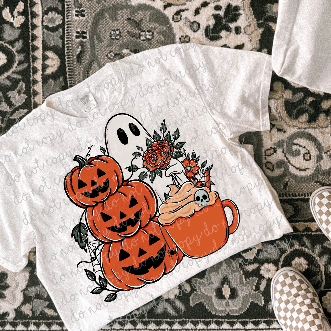 Pumpkin Ghost Halloween Shirt | Spooky Coffee Graphic Tee | Cute Fall Halloween Shirt