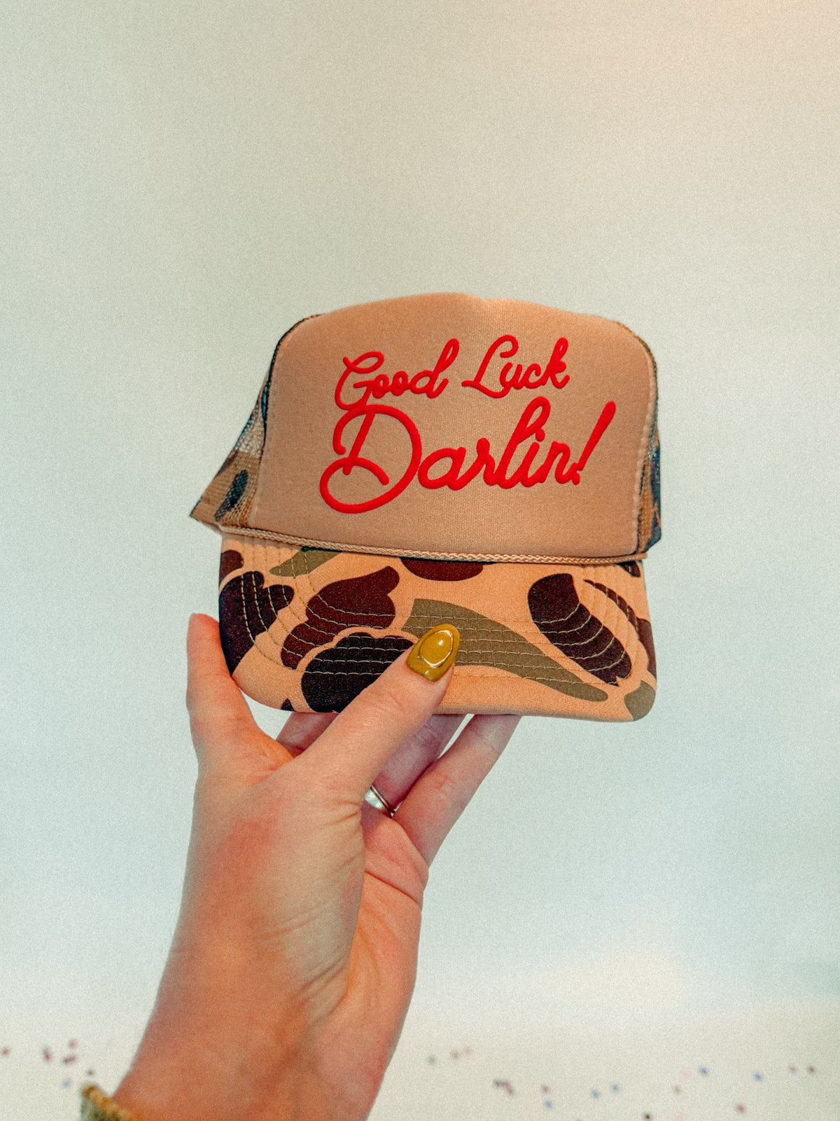 Underground Original Design: Good Luck Darlin!, Puff Western Trucker Hat - Pretty Petty Co