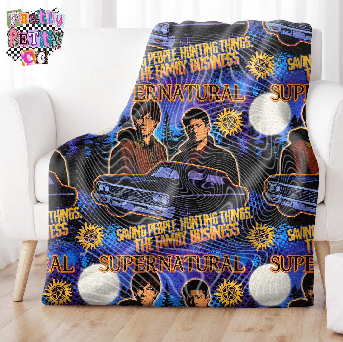 Winchester Brothers Blanket – Plush Throw, Soft Cozy Dark Fantasy Fan Blanket, Limited Edition