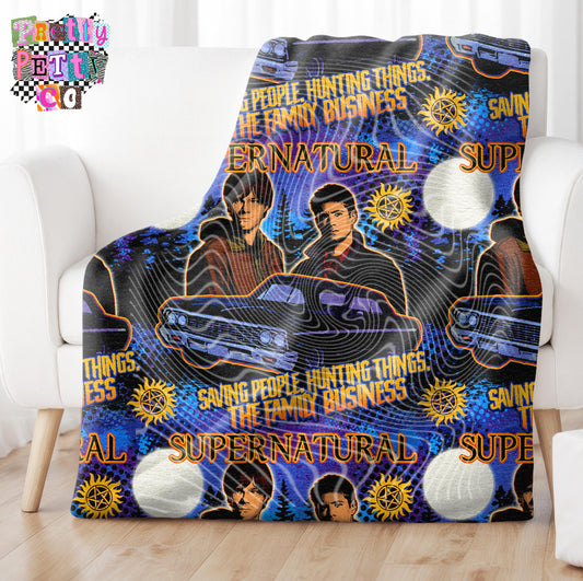 Winchester Brothers Blanket – Plush Throw, Soft Cozy Dark Fantasy Fan Blanket, Limited Edition
