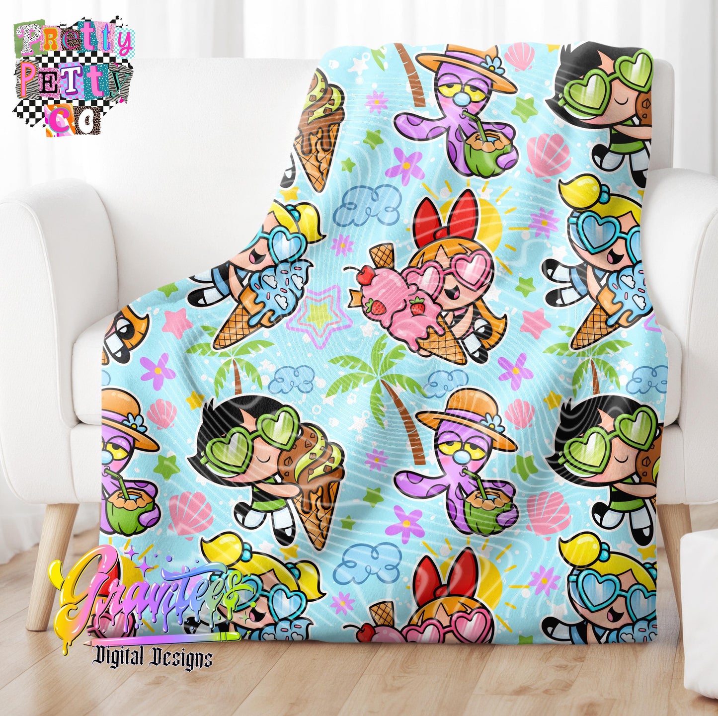 Tiny Hero Summer Plush Blanket – Cozy Throw for Kids, Teens & Cartoon Fans