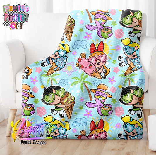 Tiny Hero Summer Plush Blanket – Cozy Throw for Kids, Teens & Cartoon Fans