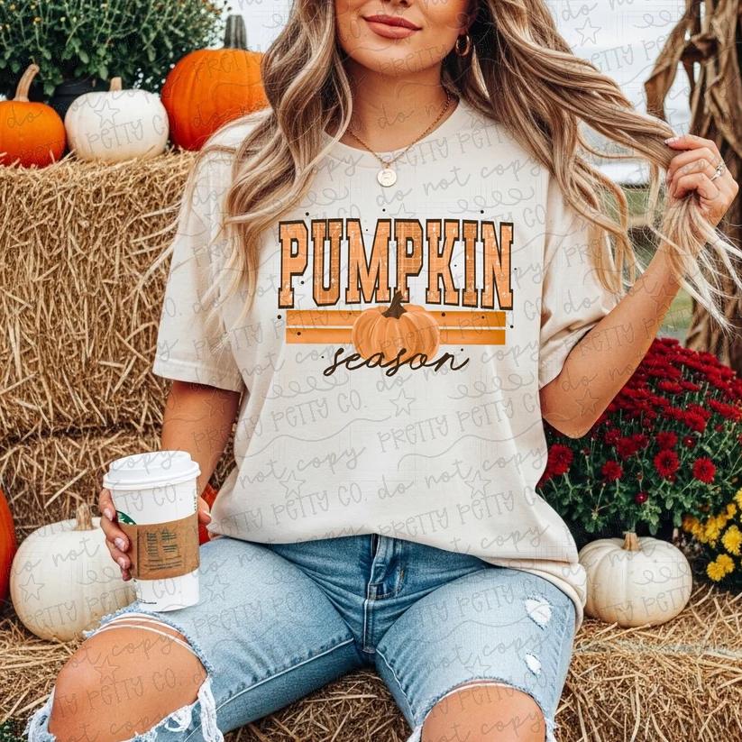 Pumpkin Season Graphic Tee | Fall Pumpkin Shirt | Autumn Vintage Style T-Shirt